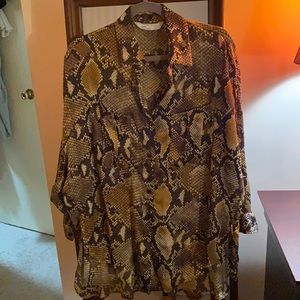 Zara Snake Print Oversized Shirt